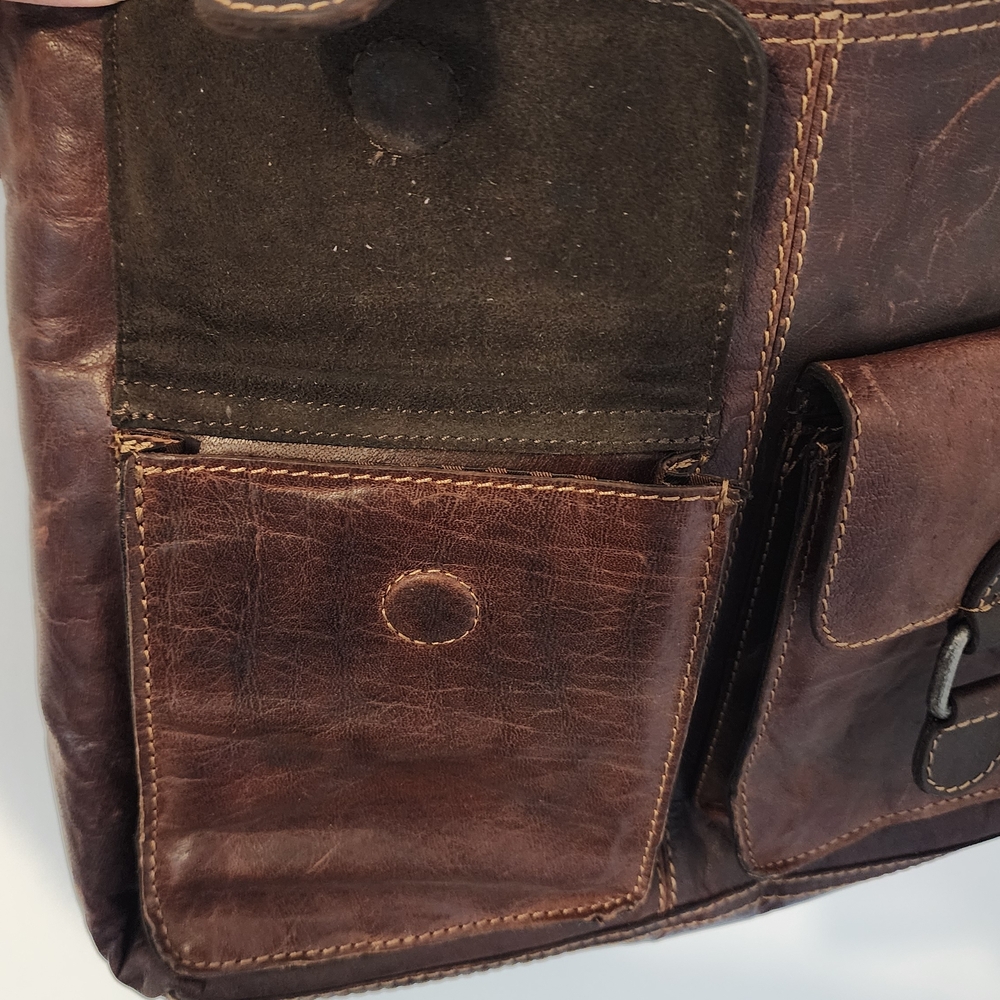Jack Georges Voyager Hobo Crossbody Leather Bag - Picture 5 of 13